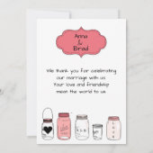 Invitation Pots de mariage roses - Merci (Dos)