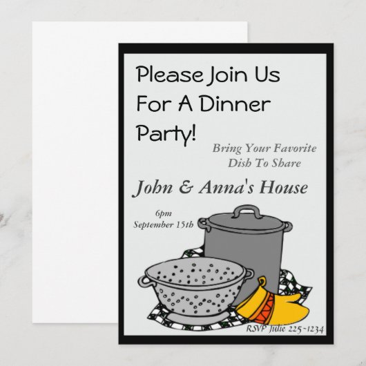 Invitation Pots Dîner (Devant / Derrière)