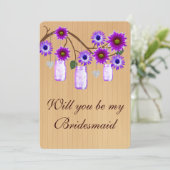 Invitation Pots en verre violet de style rustique campagnard  (Debout devant)