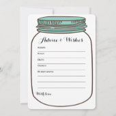 Invitation Pots Mason 2x Jeux de Réception de Mariage Bourse  (Dos)