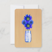 Invitation Pots Mason Jars Bleus Rustiques de Table pour Cart (Dos)