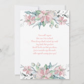 Invitation Potsé rose fille Baby shower de Noël (Dos)