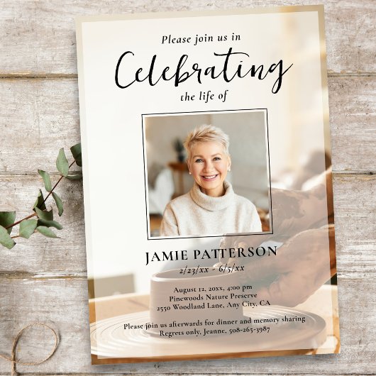 Invitation Potter Ceramicist, Life Celebration Funeral Photo