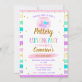 Invitation Pottery painting paint birthday party (Devant)