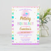 Invitation Pottery painting paint birthday party (Debout devant)