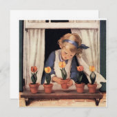 Invitation Potting Tulips par Jessie Willcox Smith (Devant / Derrière)