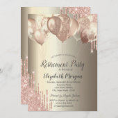 Invitation poubelles Ballons Champagne Retraite (Devant / Derrière)