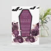 Invitation Pouce Argent Peony Coffin Bridesmaiers Déjeuner (Debout devant)