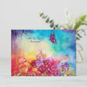 INVITATION POUCE,PANIER DE FLEURS ET PAPILLON (Debout devant)