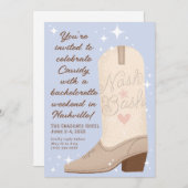 Invitation Poudre Basse Nash Bachelorette d'amorçage de la co (Devant / Derrière)