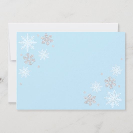 Invitation Poudre Blue Winter Wonderland Enregistrer La Date (Dos)