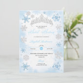 Invitation Poudre Blue Winter Wonderland Snowflake Sweet 16 (Debout devant)