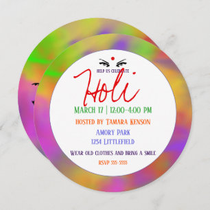 Invitation Poudre Holi et yeux