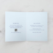 Invitation Poudre moderne bleu QR Code élégant mariage (Intérieur)