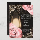 Invitation Poudre Rustique Lumineuse Poudre Rose doux 16 (Devant / Derrière)