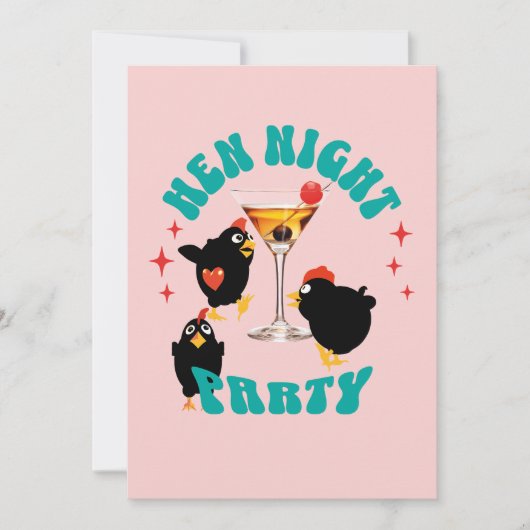Invitation Poule drôle pour la fête de la future mariée (Devant)