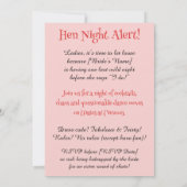 Invitation Poule drôle pour la fête de la future mariée (Dos)