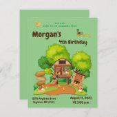 Invitation Poule et Canards Mignons (Devant / Derrière)