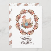 Invitation Poule et oeufs de Pâques Joyeuses Pâques (Devant / Derrière)