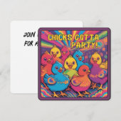 Invitation Poules de Fête (Devant / Derrière)