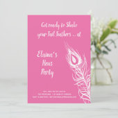Invitation Poules de fête Shake your Tail Feathers rose (Debout devant)