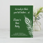 Invitation Poules de la Mariée Shake your Tail Feathers vert  (Debout devant)