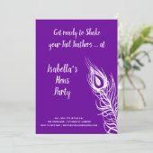 Invitation Poules Fêtent la Future Mariée (violet) (Debout devant)