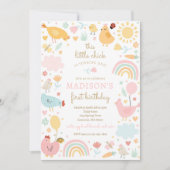 Invitation Poulet Anniversaire Petit Chick Spring Farm Party (Devant)