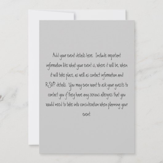 Invitation Poulet blanc (Dos)