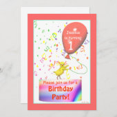 Invitation Poulet de fête d'anniversaire (Devant / Derrière)