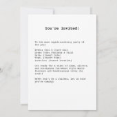 Invitation Poulet de Glam sur glace (Dos)