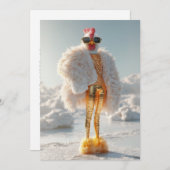 Invitation Poulet de Glam sur glace (Devant / Derrière)