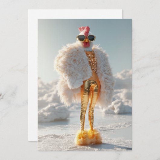 Invitation Poulet de Glam sur glace (Devant / Derrière)