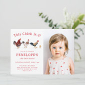 Invitation Poulet De La Ferme Photo De La Fête D'Anniversaire (Debout devant)