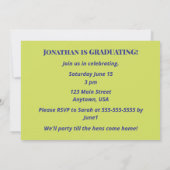 Invitation Poulet Drôle de Remise de Diplôme Plus de Devoirs  (Dos)