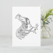 Invitation Poulet en stylo et encre (Debout devant)