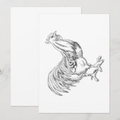 Invitation Poulet en stylo et encre (Devant / Derrière)