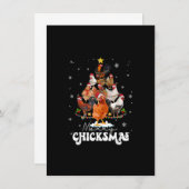Invitation Poulet Noël Joyeux Chickmas Père Noël Casquette F (Devant / Derrière)