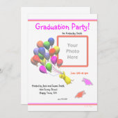 Invitation Poulets et ballons Jardin d'enfants Diplôme de pho (Devant / Derrière)