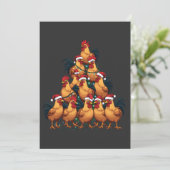 Invitation Poulets sapin de Noël Joyeux Noël Funny Noël (Debout devant)