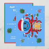 Invitation poulpe de Noël (Devant / Derrière)