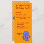 Invitation Poulpe d'été (Devant / Derrière)