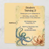 Invitation Poulpe Océan Modifiable (Devant / Derrière)