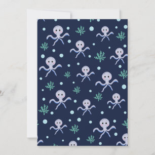 Invitation Poulpe sous la mer motif pour enfants
