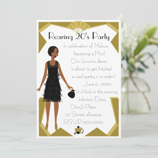 Invitation Poupée Art déco (Debout devant)