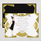 Invitation Poupée Art déco (Devant / Derrière)