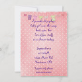 Invitation Poupée de douche pour fille bébé sur la surface co (Dos)