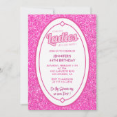 Invitation Poupée de Parties scintillant rose chaud 44e anniv (Devant)