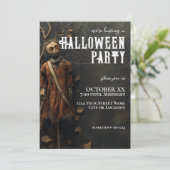Invitation Poupée Épouvantail Créatif pour Fête d'Halloween (Debout devant)