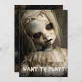 Invitation Poupée hantée (Devant / Derrière)